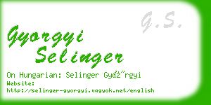 gyorgyi selinger business card